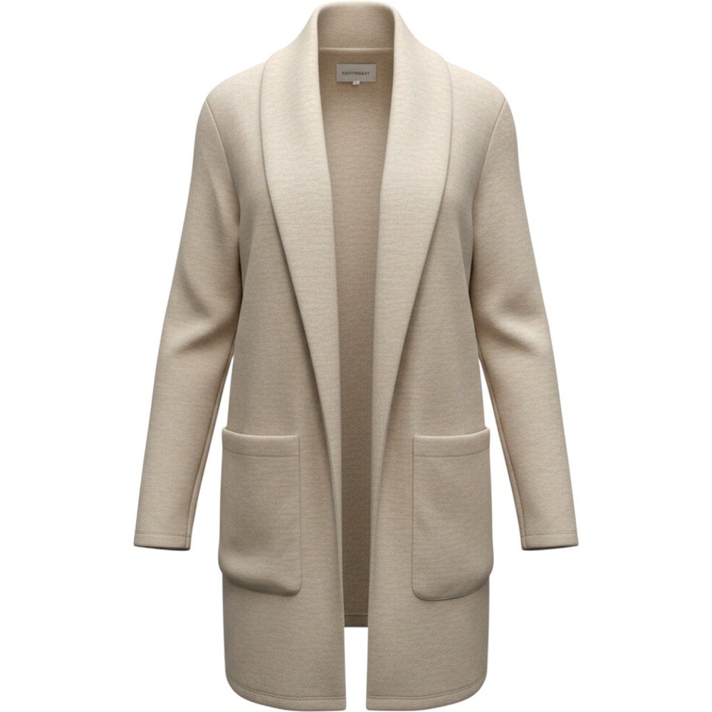 Dictionary Open-Front‎ Cream Cardigan Coatigan